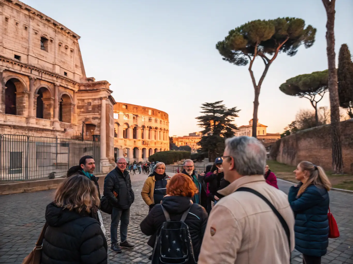 A photograph of tourists on a guided tour of a historical landmark at Port Dieu, with a focus on the guide explaining the significance of the site and the tourists listening attentively.